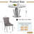 Round Dining Table Set, Faux Marble Dining Table & Velvet Chairs with Stainless Steel Pedestal, 44.88" Dining Room Table and Chairs Set, Luxury Circle Dining Table Set-1654964505-1654389220-1654389218