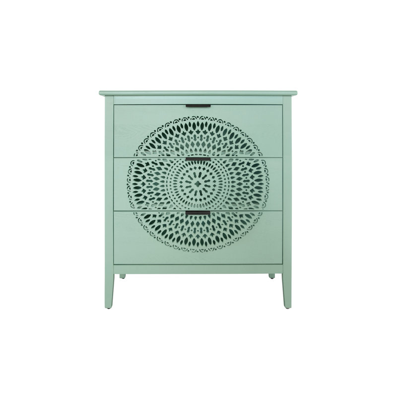 14,8 po Largeur de la commode à 3 tiroirs avec design charmant - Armoire pour entrée, chambre à coucher, salon 31,24, Bleu