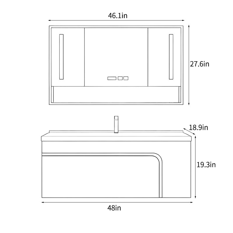 Cream style vanitie bathroom cabinet