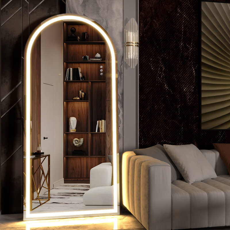Metal Half-circle Floor Mirror