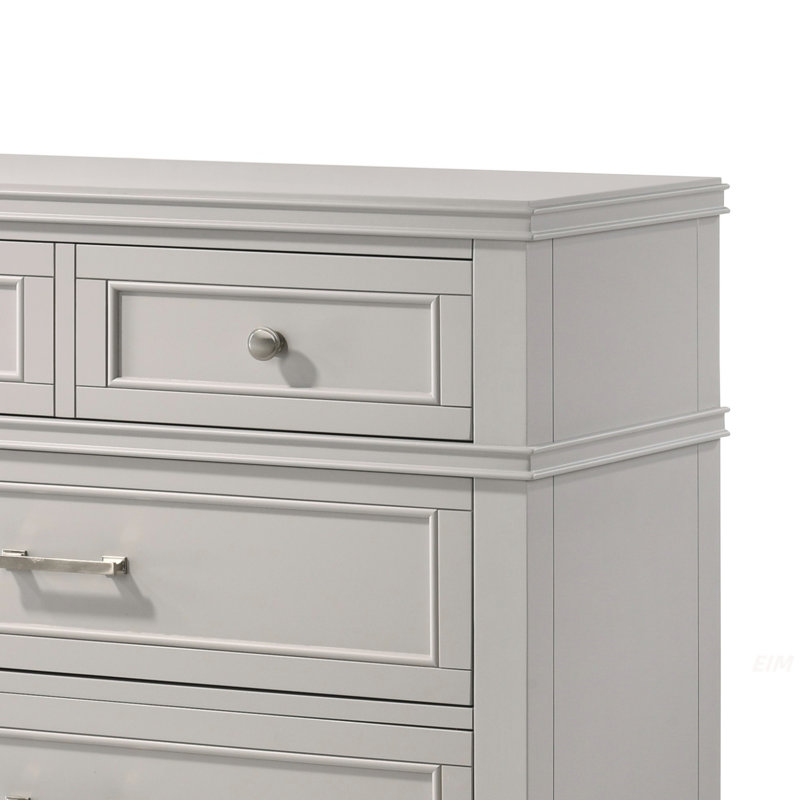 Commode 5 tiroirs grise, commode moderne