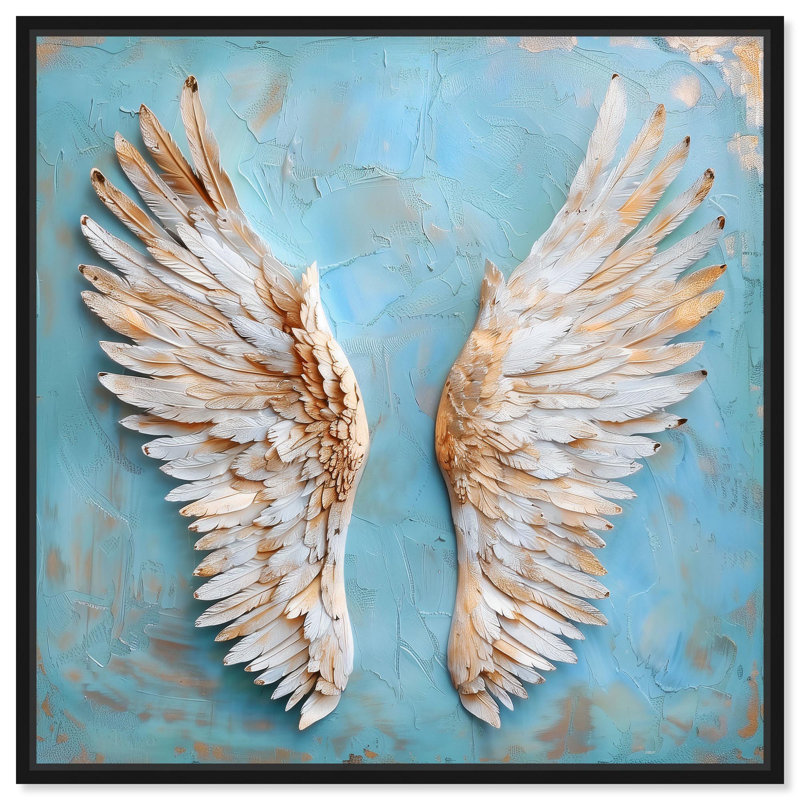 Art sur toile «Weathered Wings III» par Art Remedy, Cadre flottant noir, H 41 po x l 41 po x P 1,8 po