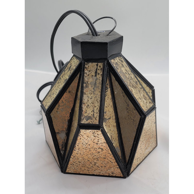 Luminaire suspendu géométrique 1 lumière avec détails en cristal Bertalan