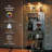 5-Tier Display Cabinet with Dual Glass Doors, Cabinet Display Case Tempered Glass Curio Cabinet with Human Body Sensor & 3-Color LED Lights for Collectibles, Wine, Living Room (Black)-1830752715