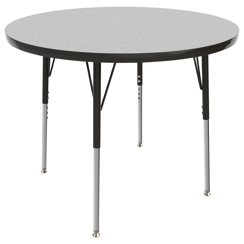 Table ronde à hauteur réglable, 36", Gris / noir, Gris