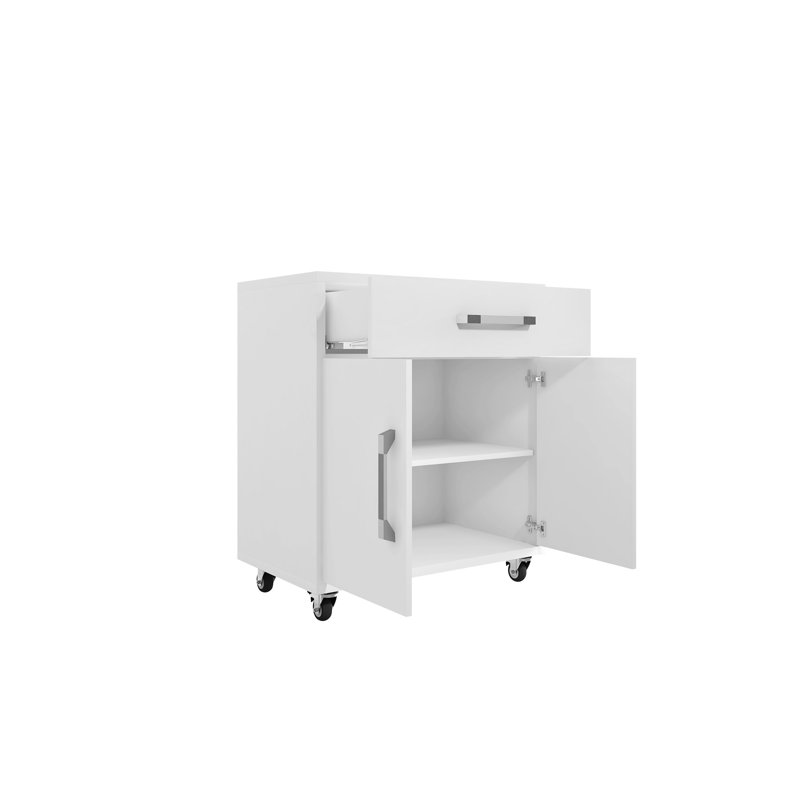 Aseem Single Storage Cabinet ( 34.41'' H x 28.35'' W x 17.72'' D), White Gloss