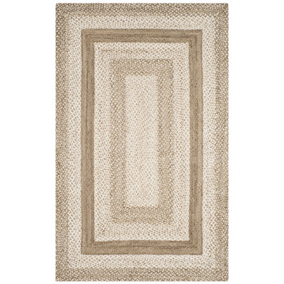 Vincent Natural Fiber Hand Woven Jute And Cotton With Latex Solid Color Rug