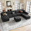 Fauteuil de rangement modulaire simple en lin et velours Soneson-11458578