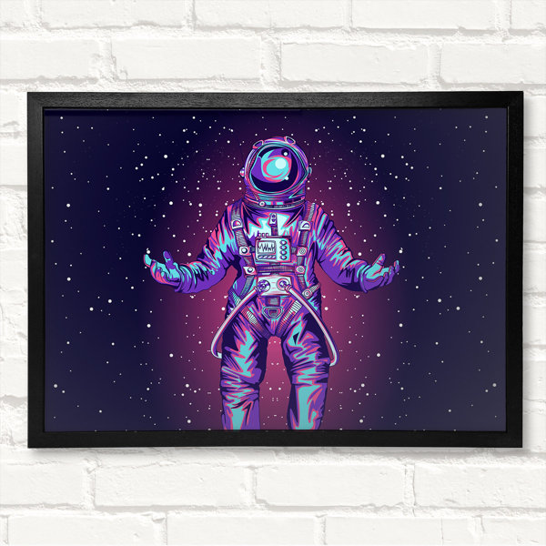 Latitude Run Spaceman Star Purple - Closed Corner Frame Print on Wood ...