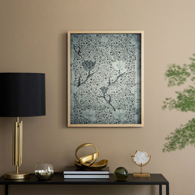 Vintage Abstract Print CXCIX Framed Print - Solid Wood