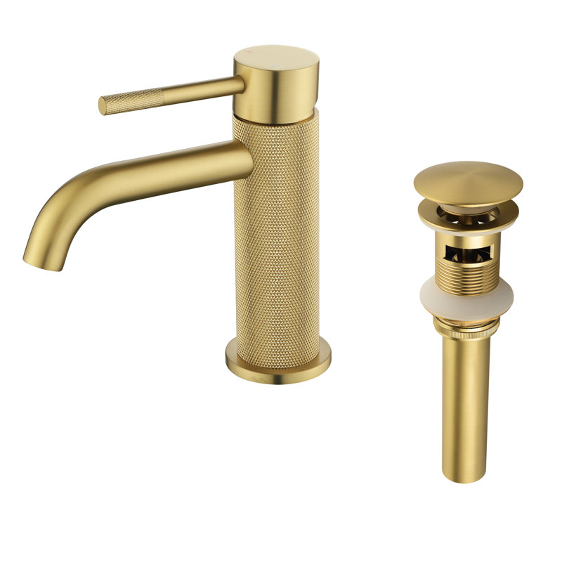 Robinet de lavabo de salle de bain surdimensionné à 1 trou en nickel brossé avec robinet de meuble-lavabo à bonde escamotable