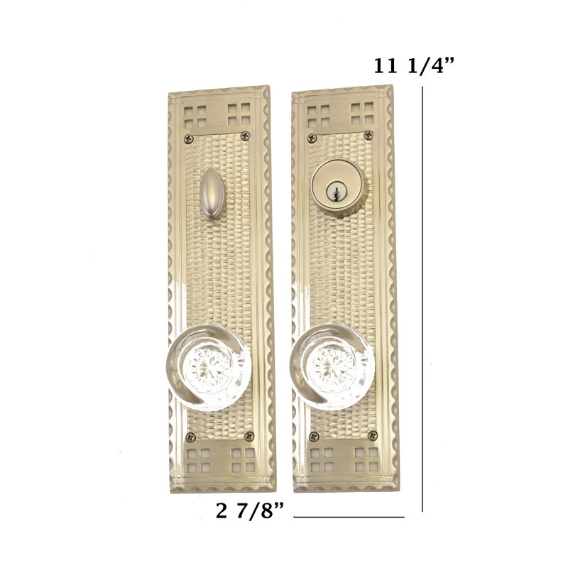 Knobs With Deadbolt Entry Set, Satin Nickel