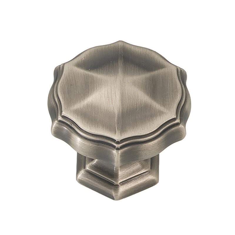 Bouton champignon Verona, Nickel antique en étain