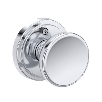 Solvang Passage Knob with Stepped Round Rose in Satin Nickel