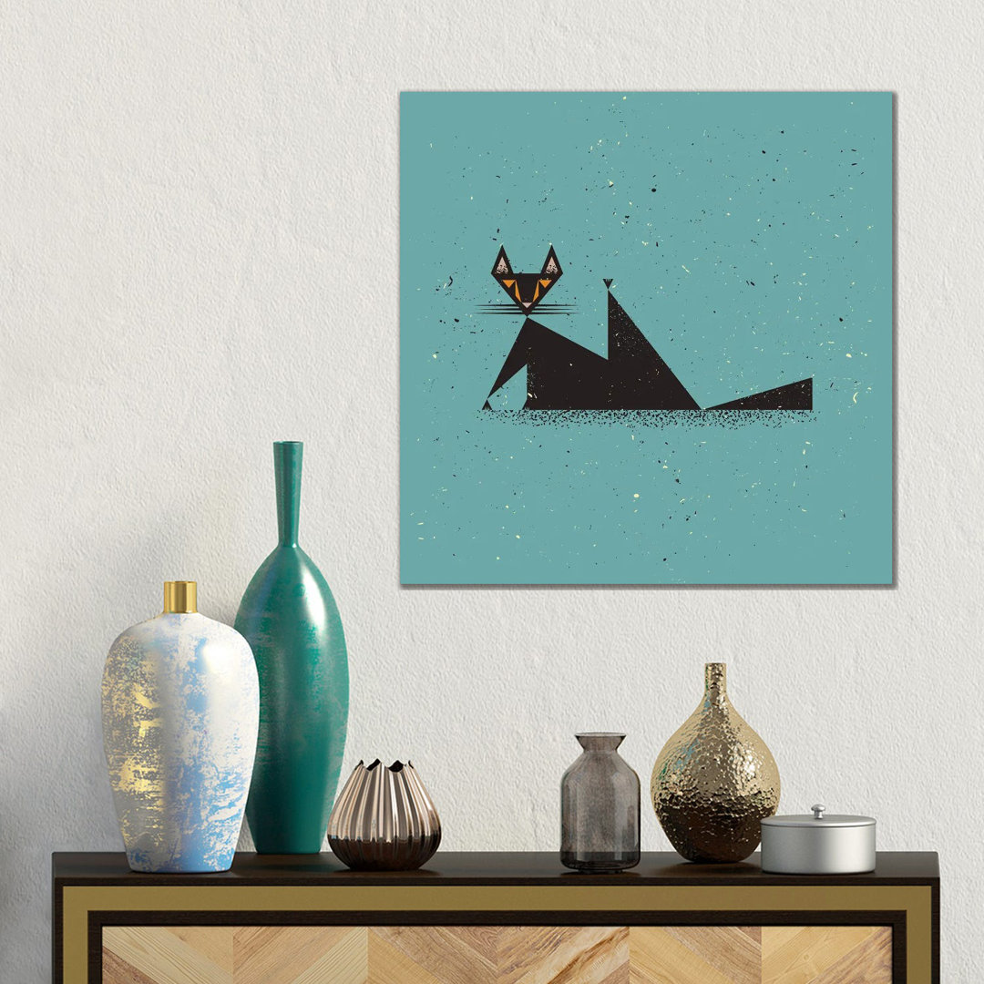 Schwarze Katze von Amer Karic - Galerie-verpackte Leinwand Giclée auf Leinwand