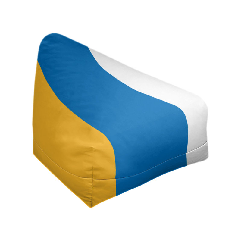 Golden State Bean Bag Cover, 2" x 27" x 30", California Golden Yellow/Royal Blue/White
