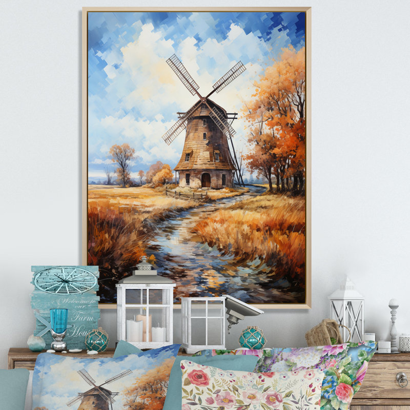 Vangogh The Old Mill, encadré sur toile par Vincent Van Gogh, peinture, Cadre naturel flottant, 32" H x 24" W