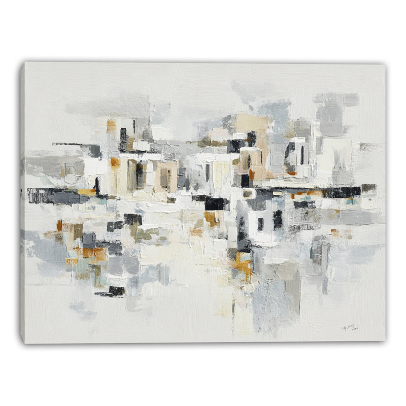 Art mural sur toile Quiet Neutral Blocks, H 12 po x l 16 po x P 1 po