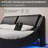 Led Bed Frame With Charging Ports And Headboard Modern Low Profile Platform Bed Frame With Led Lights Wave Like Curve Led Bed Frame,wood Slats Support,easy Assembly,black-561514468
