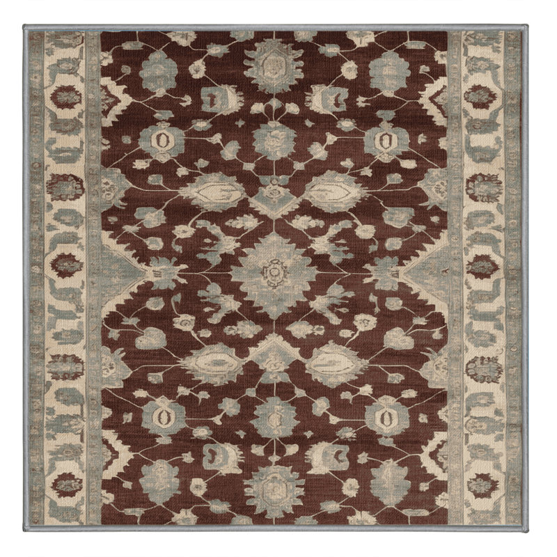 Tapis gris lavable à la machine, Carré 5 pi