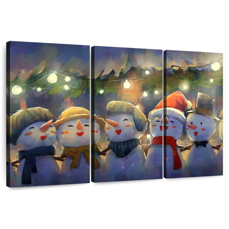 Bonhommes de neige de Noël Lelend, H 24 po x l 38 po