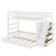 Lit superposé simple au-dessus de simple avec lit gigogne et escalier-296922629