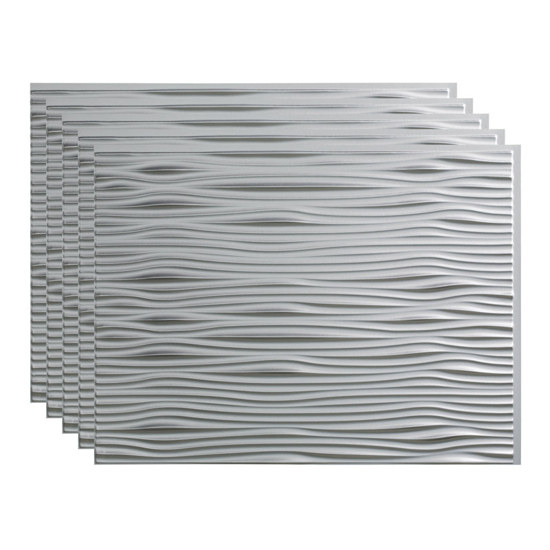 Panneau de dosseret décoratif en vinyle 18 po x 24 po FASÄDE, Argenté