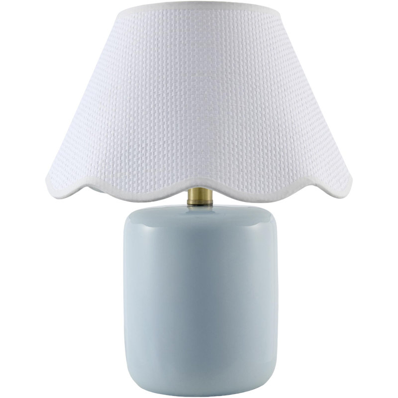 Wrightstown Table Lamp, Aqua, White