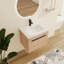 Ensemble de meuble-lavabo mural simple 24 po avec 2 portes et dessus de lavabo en résine blanche Abdurahmon-680417186