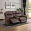 Causeuse inclinable 78 po en cuir avec console de rangement, USB et DEL