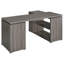 Bureau de direction en L à 3 tiroirs gris patiné avec rangement | Idée de cadeau