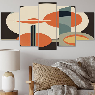 Jayvion - impression sur toile de lotus - 5 panneaux