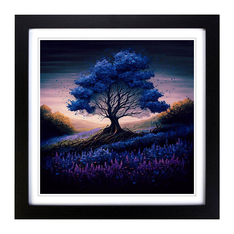Single Picture Frame Print on Wood, Black