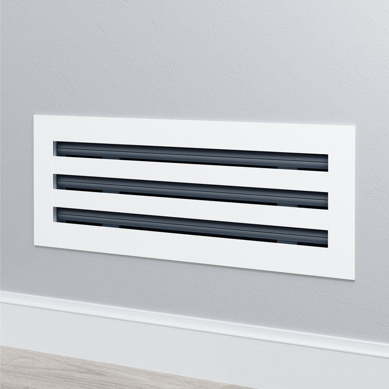 Grille de registre décorative pour mur et plafond en métal blanc mat, L 20 po x l 6 po