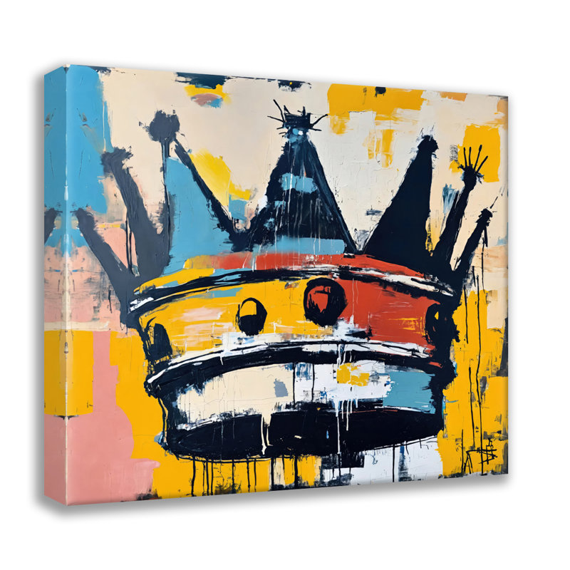 Couronne 2-Hommage-Basquiat, estampe numérique sur toile tendue, H 24 po x l 24 po