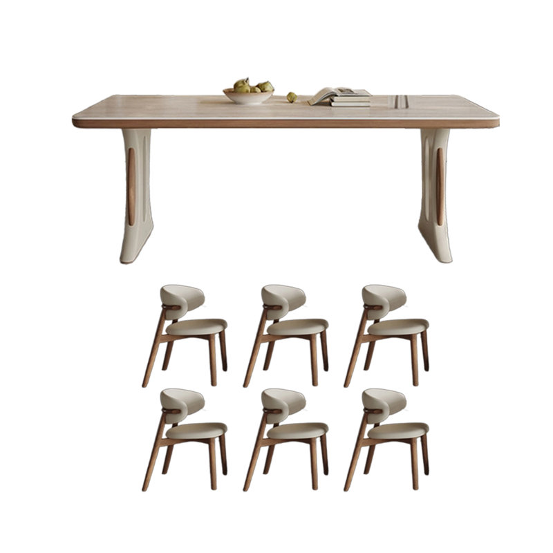Table de salle à manger élégante et sophistiquée, 7 pièces : table, 6 chaises, H 29,52 po x l 78,74 po x P 31,49 po