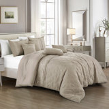 7 Piece Comforter Set Boho Modern Embroidery Soft Bedding