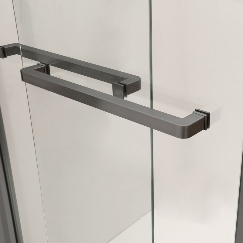Cabine de douche double coulissante l 48 po x H 76 po H 5/16 po (8 mm), noir mat
