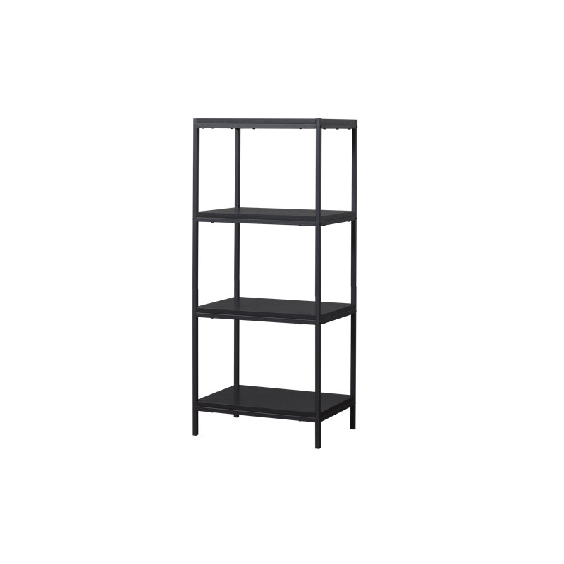 Harless Etagere Bookcase - 4-Tier Open Shelf, Industrial Storage Unit, Black