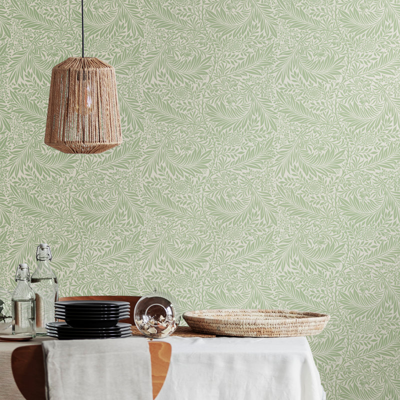 Cipriano 10m x 50cm Matte Wallpaper Roll, Green