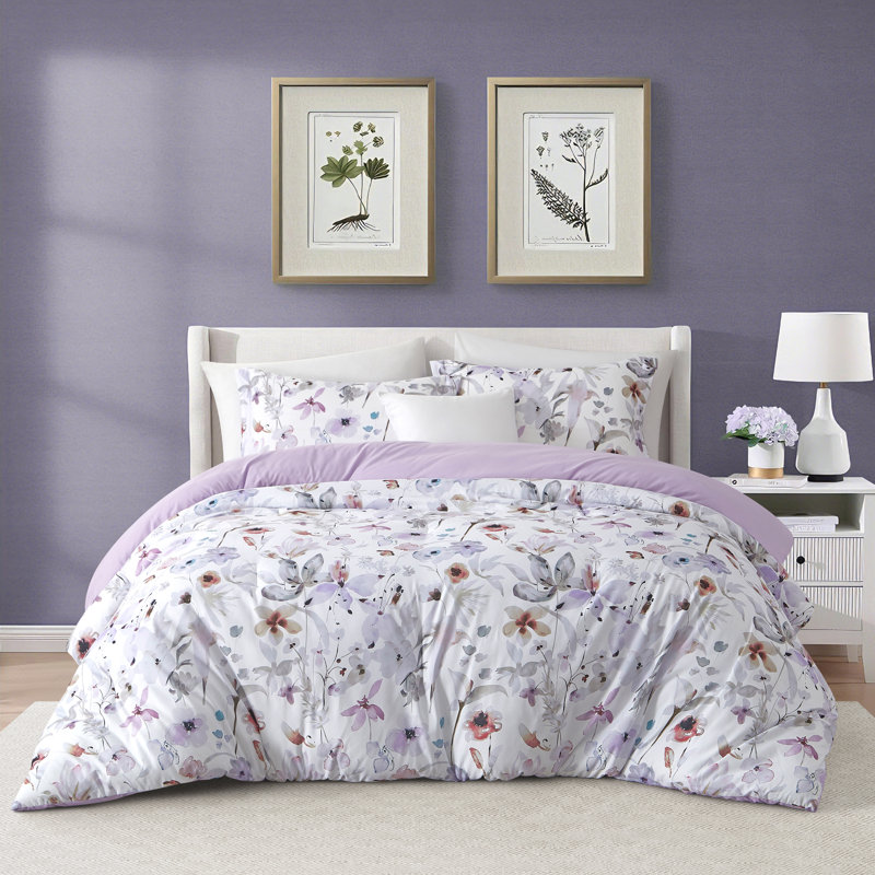 Ensemble d'édredon en microfibre 2 pièces Manoja, Lit simple, Mauve