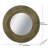 Round Black and Gold Woven Frame Mirror, Decorative Wooden Accent Wall Mirror