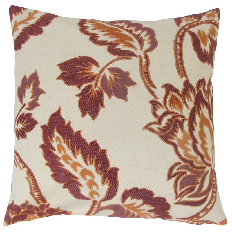 Polyester Floral Sham Set, Euro, Ginger