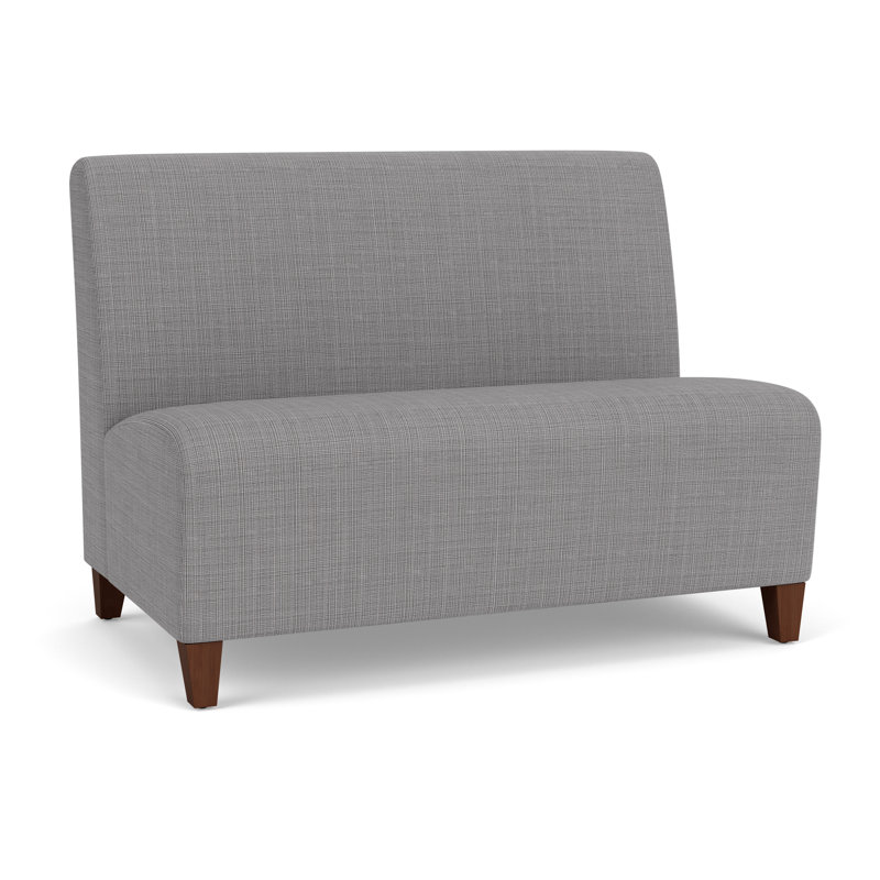 Causeuse sans accoudoirs Ravenna, Bois de noyer, Gris chambray