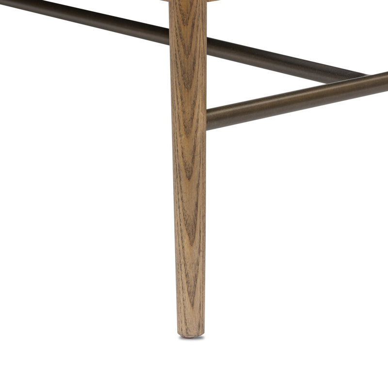 Demi Upholstered Bench, Beige Shearling