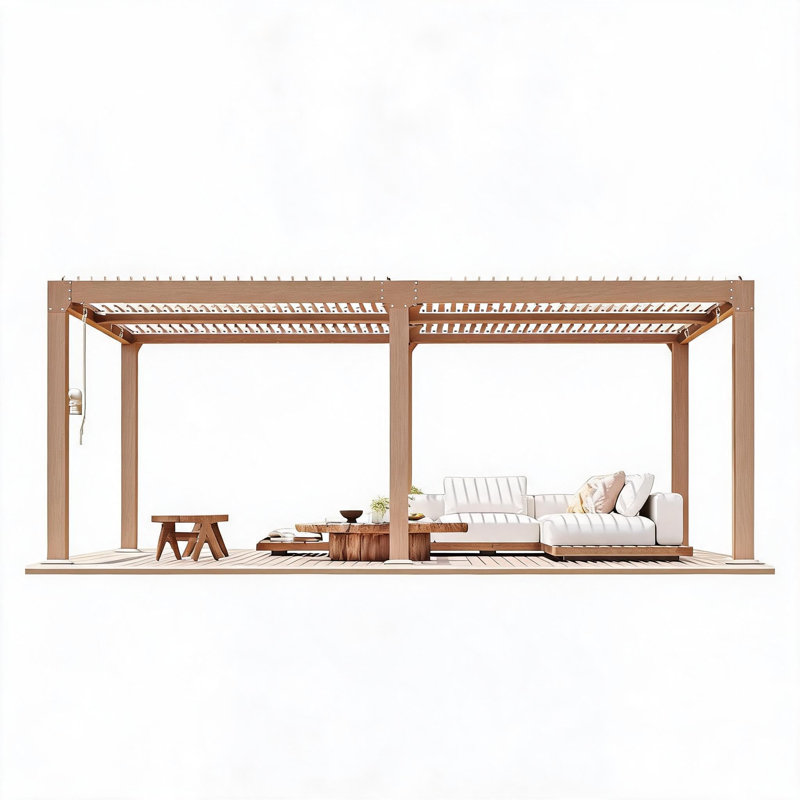 Pergola à persiennes 12 x 20 pi avec toit ajustable, pavillon de jardin en aluminium pour terrasse et terrasse