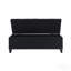 Pouf de rangement de 120 cm, banc de rangement avec charnières de sécurité, pouf capitonné en lin pour salon, entrée, couloir, repose-pieds, supporte jusqu'à 227 kg - Noir