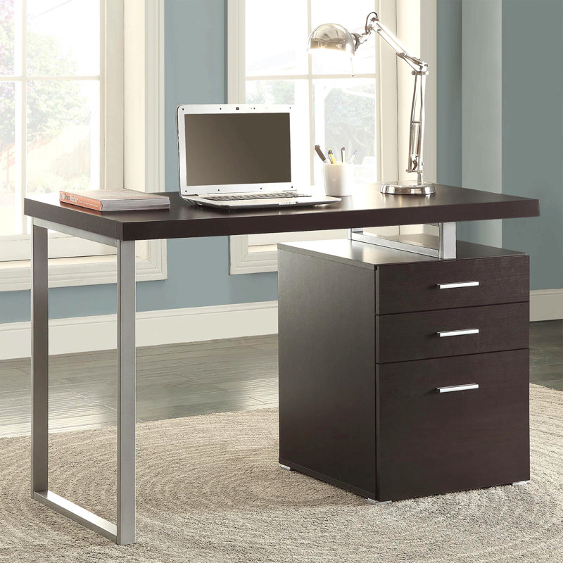 Bureau réversible à 3 tiroirs Cappuccino