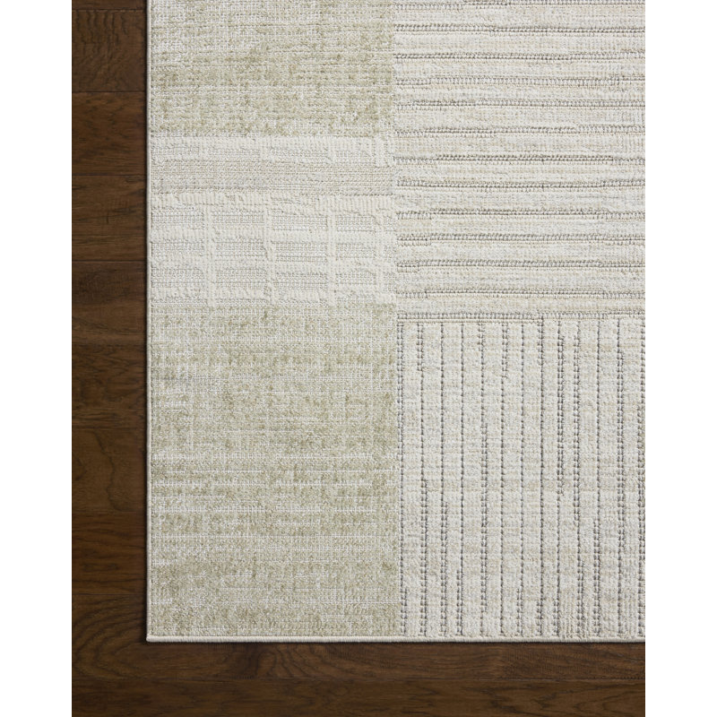 Tapis Loloi Roxie en lin et sauge, 9'3" x 13'