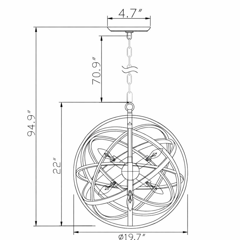 9 - Light LED Chandelier